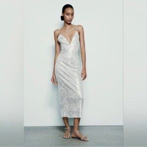 Zara White Midi Dress